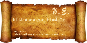 Wittenberger Elmár névjegykártya